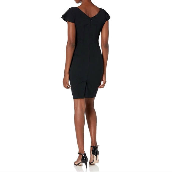 Lark & Ro Flutter Sleeve V Neck Sheath Dress - Picture 2 of 11